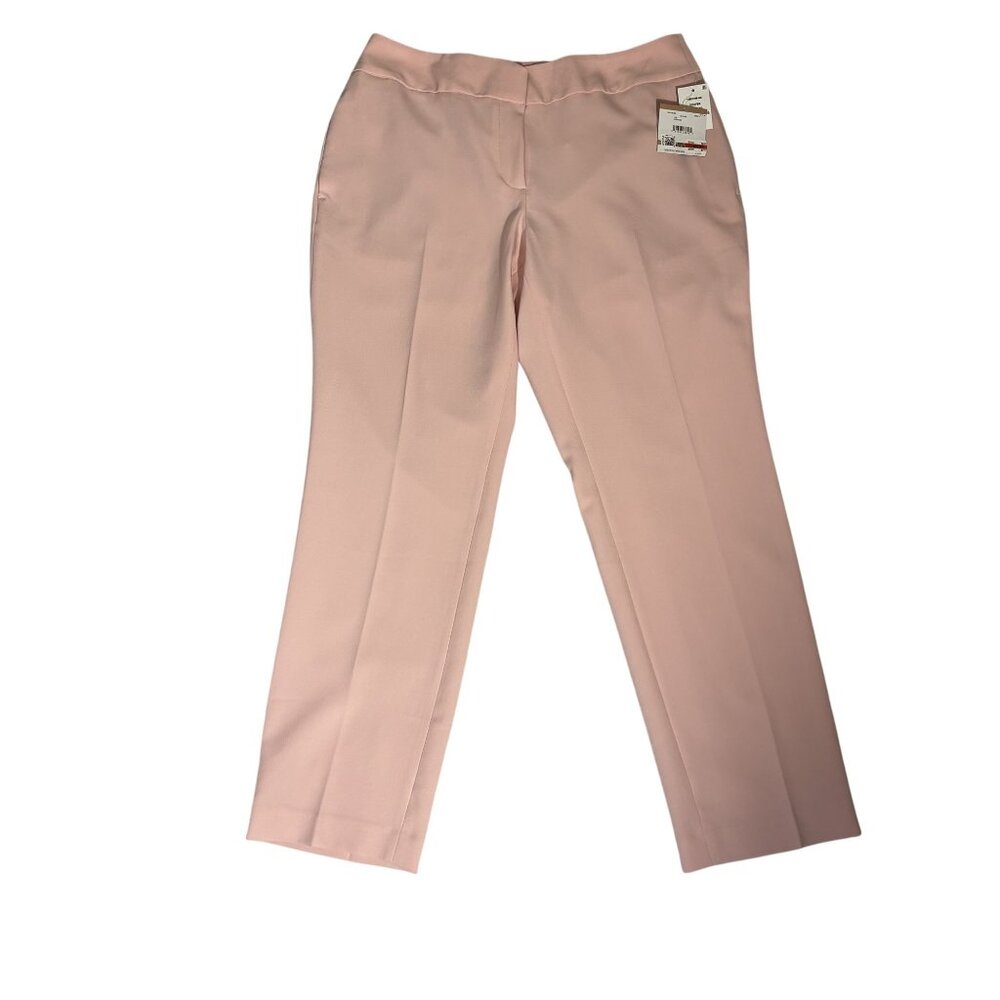 Kasper Womens Tutu Pink Dress Pants Size 12 Mid-Rise Slim Leg - Picture 2 of 12